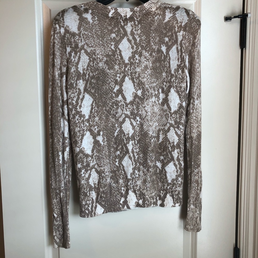 Snakeskin Print Loft V Neck Cardigan - S - Picture 3 of 4